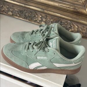 Reebok Mint Green Suede Sneakers